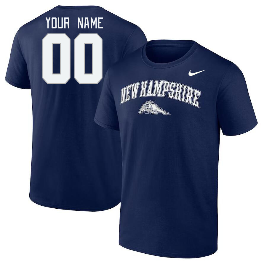 Custom New Hampshire Wildcats Name And Number Hoodies-Navy